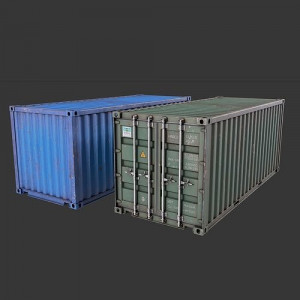 20 Feet Container Low-poly 3d model Low-poly 3D model