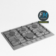 6 burners gas hob 3D model
