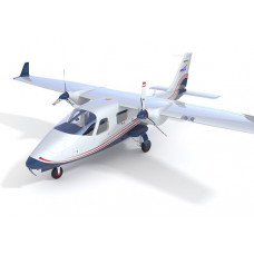Aircraft Electric NASA Maxwell X-57 Mod II with Interior 3D model