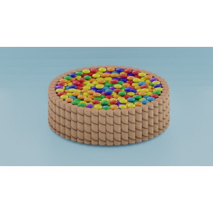 cake rainbow with milk wafer rolls 3D model