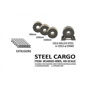 CARGO-0005 Steel cargo set H0-scale 6 items 3D print model